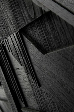 Anrichte Graphic Teak schwarz B 100 cm