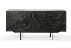 Anrichte Graphic Teak schwarz B 168 cm