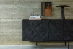 Anrichte Graphic Teak schwarz B 168 cm