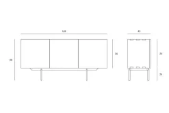 Anrichte Graphic Teak schwarz B 168 cm