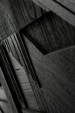 Anrichte Graphic Teak schwarz B 224 cm