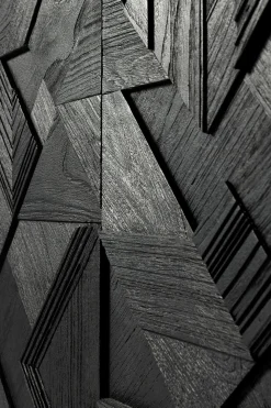 Anrichte Graphic Teak schwarz B 224 cm