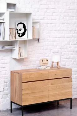 Anrichte Ligna Eiche schwarz B 110 cm