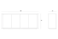 Anrichte Shadow Eiche massiv B 203 cm
