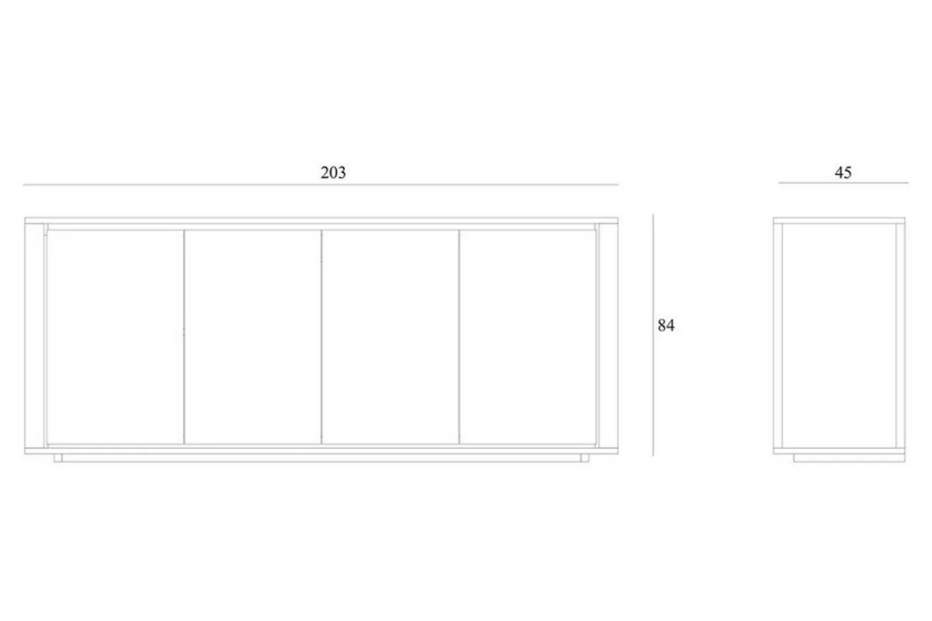Anrichte Shadow Eiche massiv B 203 cm