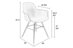 Armlehnstuhl Albert Kunststoff pastell rosa