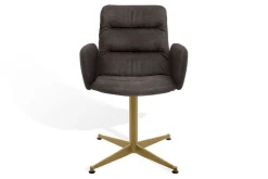 Armlehnstuhl Arva Light Leder grau drehba