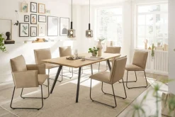 Armlehnstuhl Benny Stoff braun