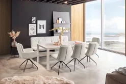 Armlehnstuhl Bilbao Cord hellgrau