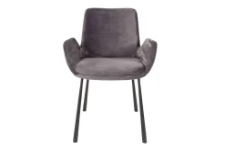 Armlehnstuhl Brit Samt grau
