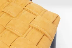 Armlehnstuhl Cheerio gelb Flechtoptik mit Kissen