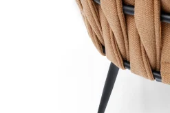 Armlehnstuhl Cheerio gelb Flechtoptik mit Kissen