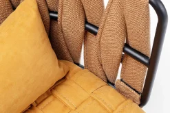 Armlehnstuhl Cheerio gelb Flechtoptik mit Kissen