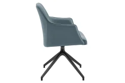 Armlehnstuhl Eliza Leder blaugrau drehbar