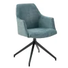 Armlehnstuhl Eliza Stoff blau drehbar