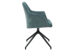 Armlehnstuhl Eliza Stoff blau drehbar