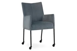 Armlehnstuhl Gil auf Rollen blau