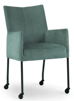 Armlehnstuhl Glenda grün rollbar