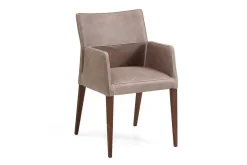 Armlehnstuhl Lenny Leder mit Armlehne olive