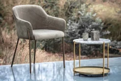 Armlehnstuhl Luise Samt champagner