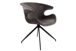 Armlehnstuhl Mia Samt dunkelgrau