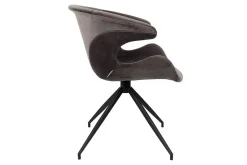 Armlehnstuhl Mia Samt dunkelgrau