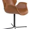 Armlehnstuhl Nikki Lederlook braun