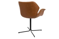 Armlehnstuhl Nikki Lederlook braun