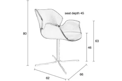 Armlehnstuhl Nikki Lederlook braun