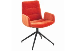 Armlehnstuhl Reso Stoff orange drehbar