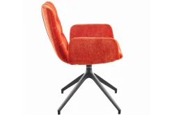 Armlehnstuhl Reso Stoff orange drehbar