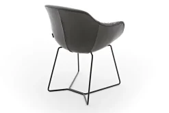 Armlehnstuhl Riley Leder anthrazit Metallgestell standard