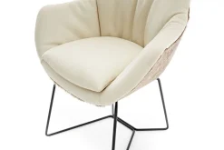 Armlehnstuhl Riley Ledermix latte Metallgestell standard