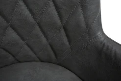 Armlehnstuhl Rombo Lederoptik grau