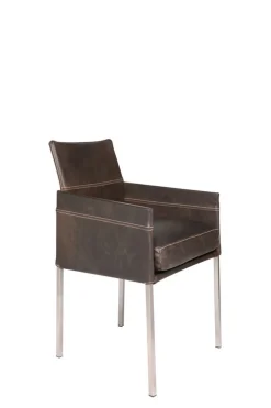 Armlehnstuhl Texas Leder dunkelbraun