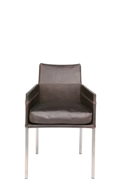 Armlehnstuhl Texas Leder dunkelbraun