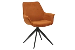 Armlehnstuhl Uma mit Drehfunktion Feincord braun
