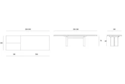 Ausziehtisch Double Teak massiv B 200 cm