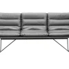 Bank Arva 3-Sitzer Stoff-Leder grau