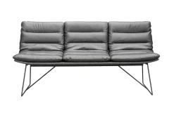 Bank Arva 3-Sitzer Stoff-Leder grau