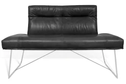 Bank D-light 2-Sitzer Leder schwarz