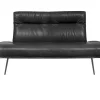 Bank D-light 2-Sitzer Leder schwarz