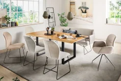 Bank Luisa 2,5-Sitzer mit Armlehne hellgrau