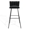 Barhocker Gaia Leder schwarz H 82 cm