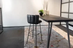 Barhocker Gaia Leder schwarz H 82 cm