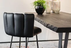 Barhocker Gaia Leder schwarz H 82 cm