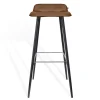 Barhocker Maverick Leder braun H 93 cm