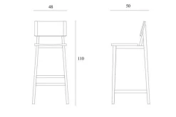 Barhocker N4 Eiche natur H 110 cm