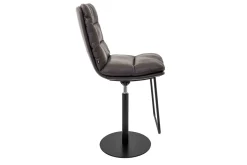 Barstuhl Arva Leder schwarz drehbar