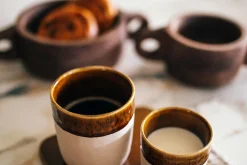 Becher Spiro braun beige D 8 cm